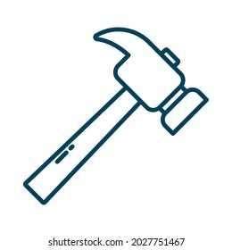 icono de herramienta de martillo en fondo blanco