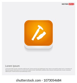 Hammer Tool Icon Orange Abstract Web Button