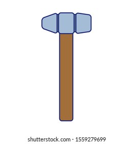 hammer tool icon over white background, vector illustration