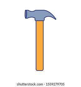 hammer tool icon over white background, vector illustration