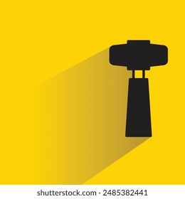 hammer tool icon with shadow on yellow background