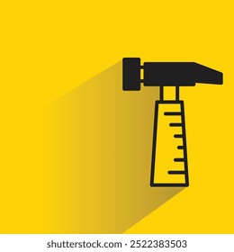 hammer tool icon with shadow on yellow background