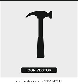 Hammer tool icon vector illustration. black silhouette with hammer.