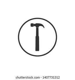 Hammer, tool icon. Vector illustration, flat design.	