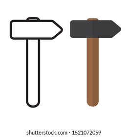 hammer tool icon- vector illustration