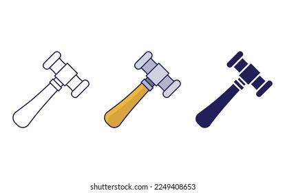Ilustración vectorial de icono de herramienta de martillo