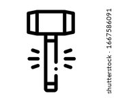 Hammer Tool Icon Vector. Outline Hammer Tool Sign. Isolated Contour Symbol Illustration