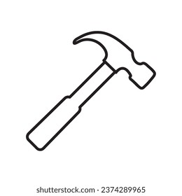 Hammer, tool icon.liner flat illustration on white background..eps