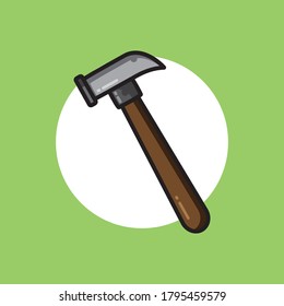 Hammer tool illustration. Hand Tool Manual. You can use this image for illustrations on books, brochures, t-shirts, signs, posters, instructions, stickers and various purposes. Flat vector.