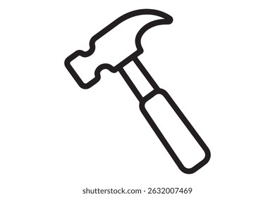 Hammer tool isolated on white background for construction and carpentry