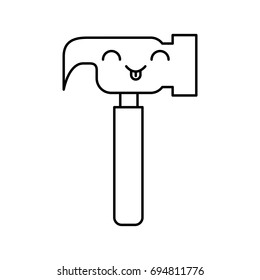 hammer tool kawaii character
