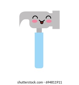 hammer tool kawaii character
