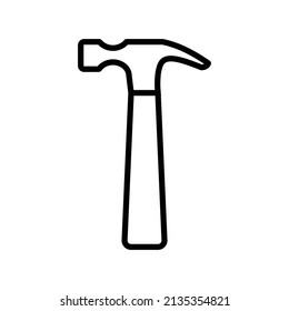 hammer tool outline icon vector