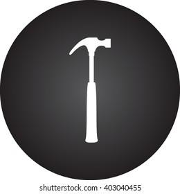 Hammer tool sign simple icon on  background