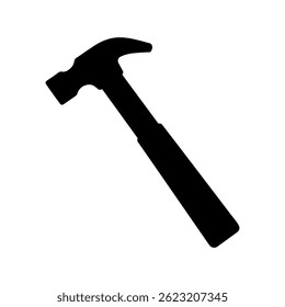 Hammer Tool silhouette icon vector flat design on white background.
