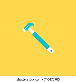 Hammer tool vector isolated in yellow background