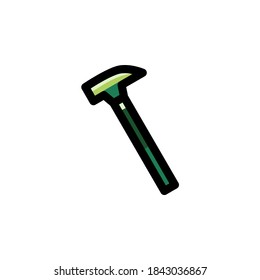 Martillo, herramienta de trabajo, construcción, icono de casa

