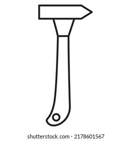 Hammer tool for work.Rubber mallet.Outline vector illustration. Isolated on white background.