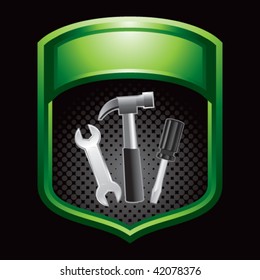hammer and tools green display
