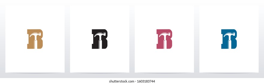 Hammer Tools On Letter Logo Design B 