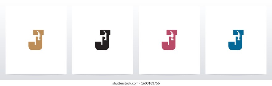 Hammer Tools On Letter Logo Design J 