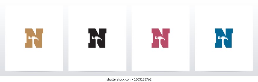 Hammer Tools On Letter Logo Design N 
