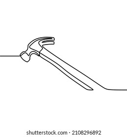 Hammer tools oneline continuous single line art