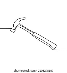 Hammer tools oneline continuous single line art