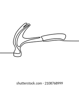 Hammer tools oneline continuous single line art