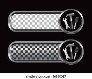 hammer and tools silver and black checkered tabs