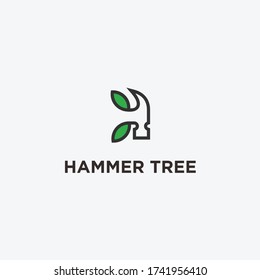 hammer tree logo. hammer icon