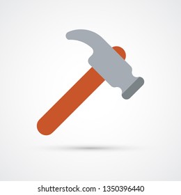 Hammer trendy color building tools icon. Vector eps 10