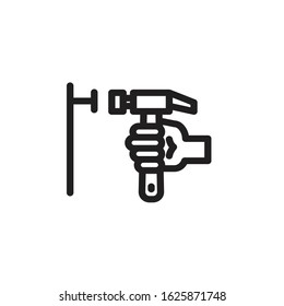 Hammer Trendy Flat Icon Design Building and Construction Theme