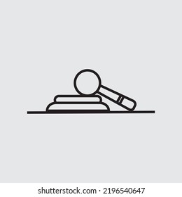 hammer for trial judge, vector logo icon