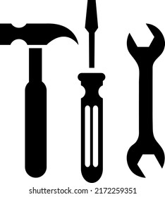 Hammer turnscrew tools icon vector illustration on white background..eps

