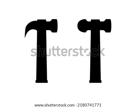 Hammer type illustration vector silhouette black color isolated.