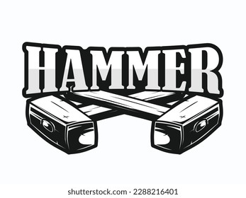 hammer typography logo design illustration