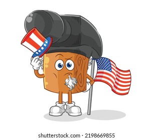 the hammer uncle sam character. cartoon mascot vector
