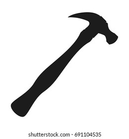 hammer Vector black icon on white background.