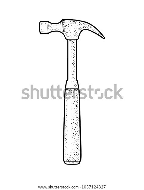 Hammer Vector Black Vintage Engraving Illustration Stock Vector