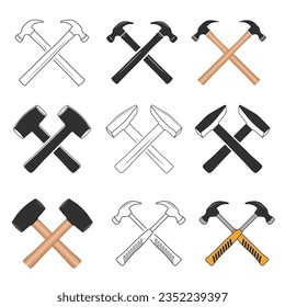 Hammer Vector Bundle, Hammer Clipart Bundle, Hammer Silhouette Vector Bundle,  Hammer illustration, Carpenter Vector Bundle, Mechanic silhouette, Mechanic Tools, Carpenter tools, Worker elements