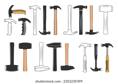 Hammer Vector Bundle, Hammer Clipart Bundle, Hammer Silhouette Vector Bundle,  Hammer illustration, Carpenter Vector Bundle, Mechanic silhouette, Mechanic Tools, Carpenter tools, Worker elements