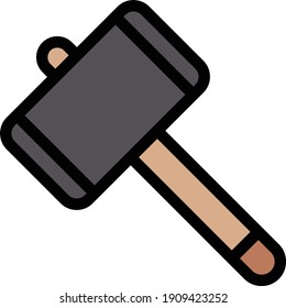 hammer vector color line icon