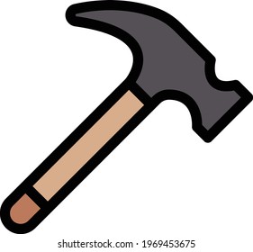 hammer vector colour line  icon
