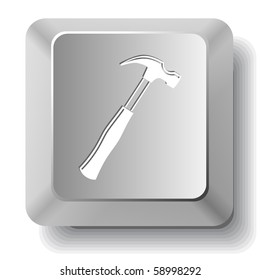 Hammer. Vector computer key.