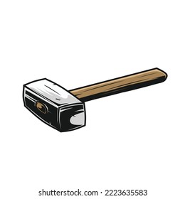 hammer vector design, drawing style