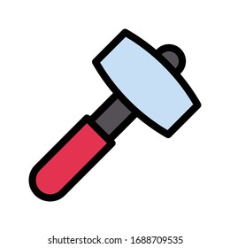 hammer vector flat color icon 