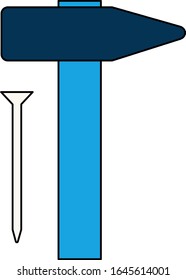 hammer vector flat design illustration minimalist icon