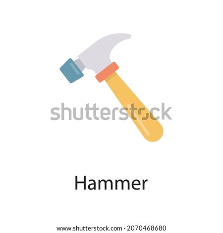 Hammer vector Flat Icon Design illustration. Construction Symbol on White background EPS 10 File