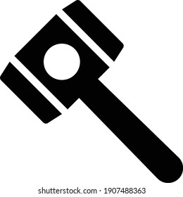 icono plano de glifo vector de martillo